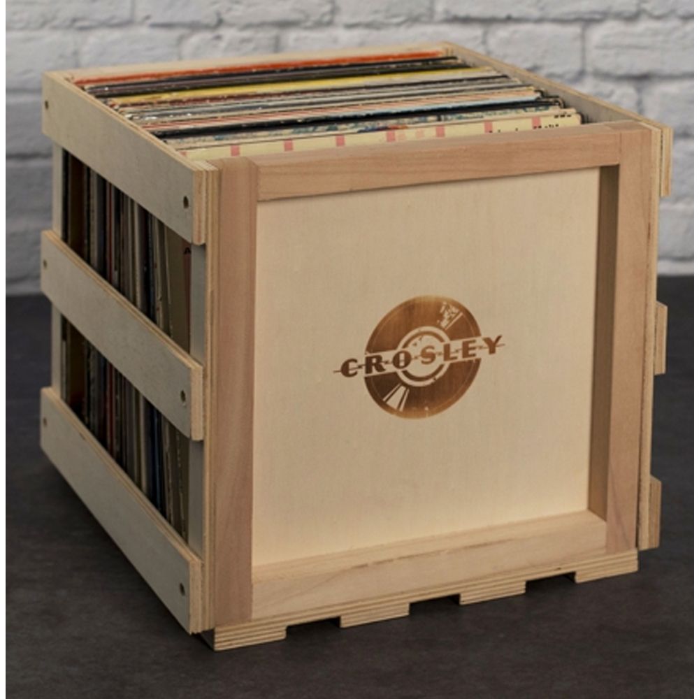 NEW Crosley AC1017ANA Stackable Vinyl Record Storage Crate Natural
